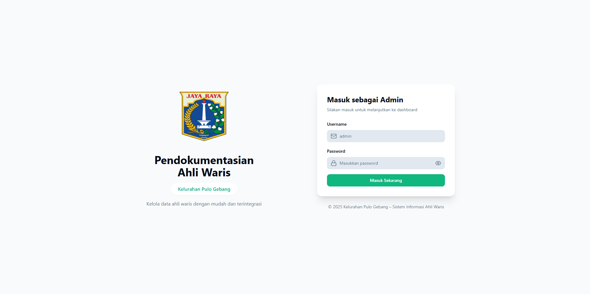 Sistem Informasi Pendokumentasian Ahli Waris